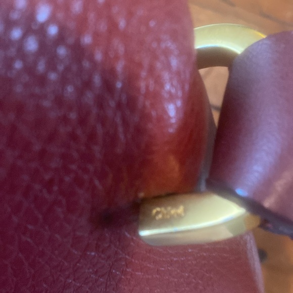 Chloe crossbody, medium, dark red, pebbled leather. - Picture 13 of 13